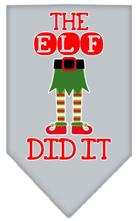 The Elf Did It Screen Print Bandana Grey Large